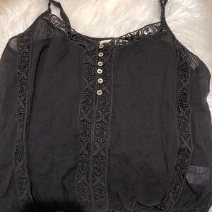 Crochet charcoal tank top